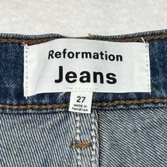 Reformation Cary High Rise Slouchy Wide Leg Jeans Women's Size 27 Medium Wash - Picture 12 of 15